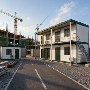 Two Story Flat Pack Container House Modular Dormitory Building Worker Camp