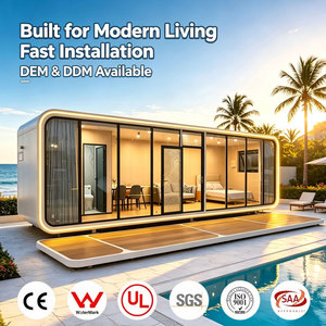 Aluminum Frame Soundproof Office Pod Prefab Modular Working Studio With Glass Door Noise Insulation Garden Office Apple Cabin