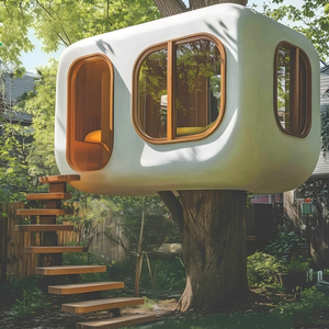 Futuristic Smart Space Capsule Pod Bed Adjustable Lighting Soundproof Design for Comfortable Private Sleeping Experience