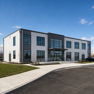 Insulated Sandwich Panel Steel Office Building for All Weather Workspace Including Fast Assembly and Design Support