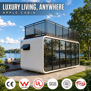 Panoramic Glass Apple Cabin Space Capsule Pod for Stargazing Dark Sky Retreat Night Sky Glamping Getaway Couples