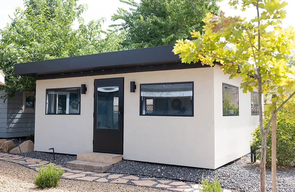 Completed BoxHouse bungalow ready for international shipping