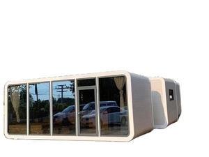 Export Modular Apple Cabin with Full Sanitary System Curved Capsule Pod Easy Transport for Tourism Projects